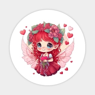 Cute Chibi Floral Valentine Fairy Magnet